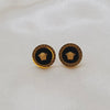 Black and Gold Brand Inspired Stainless Steel Stud Earrings