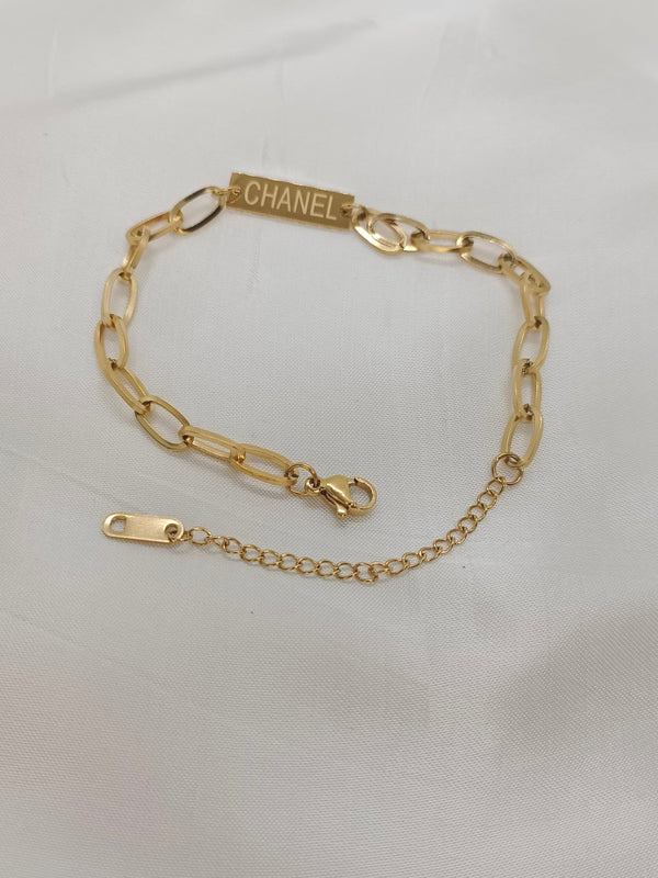 Stainless Steel Brand Inspired Paper Clip Chain Bracelet