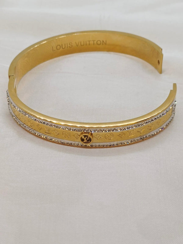 Exclusive Stainless Steel Rhinestones Bangle/Handcuff