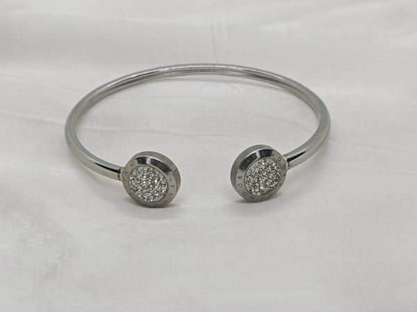 Sterling Silver Stones Cuff Bangle