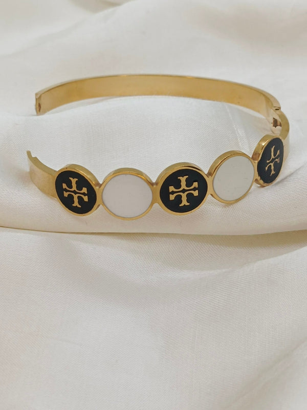 Classic Stainless Steel Logo Detailing Bangle/Handcuff