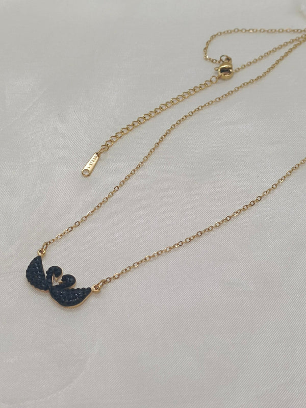 Classic Stainless Steel Double Swan Pendant Necklace