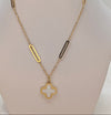 Stainless Steel Gold Color Chain Double Sided Pendant Necklace Fashion Jewelry Women's