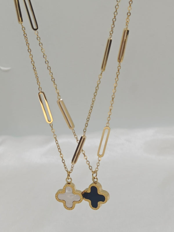 Stainless Steel Premium Clover Deal 4 pcs (White and Black)