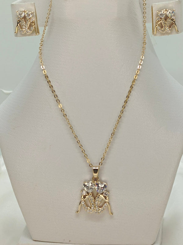Premium Quality Sterling Silver Zircon Pendant Necklace Set