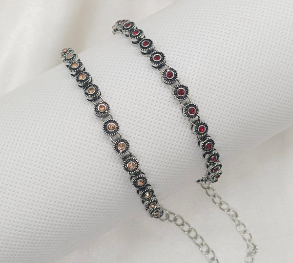 Marcasite and Garnet Stones High Quality Bracelet