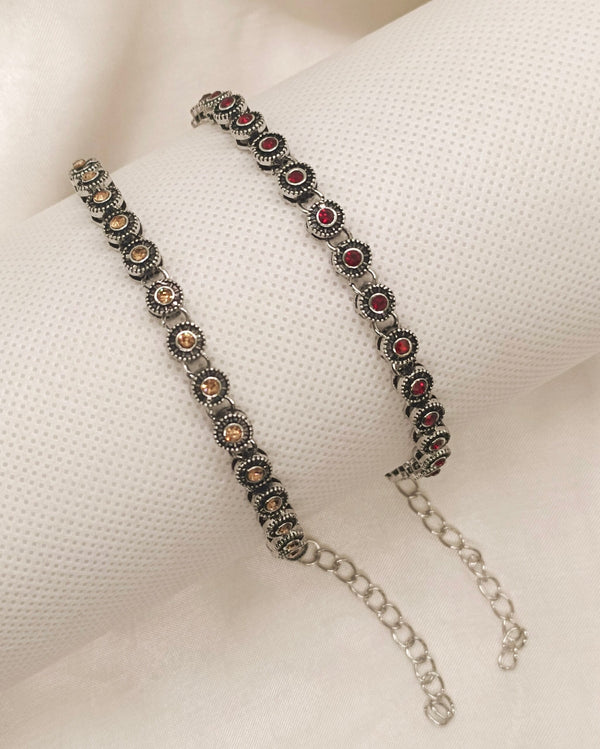 Marcasite and Garnet Stones High Quality Bracelet