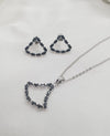 Elegant Zircon Studded Necklace & Ear Studs