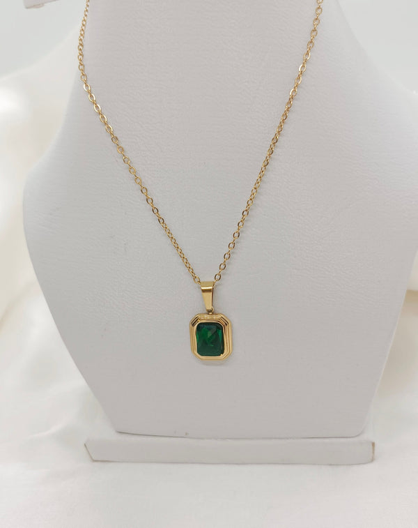 Gorgeous Cubic Emerald Stainless Steel Locket