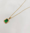 Gorgeous Cubic Emerald Stainless Steel Locket