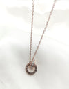 Roman Double Ring Rose Gold Stainless Steel Pendant