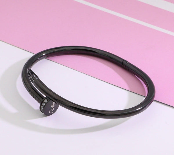 Trendy Stainless Steel Black Nail Handcuff