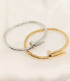 Stainless Steel Designer Luxury Nail Bangle(Silver & Golden)