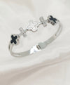 Stainless Steel Clover Silver Handcuff