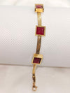 Sparkling Zircon Stone Stainless Steel Gold Plated Snake Chain Bracelet