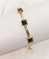 Sparkling Zircon Stone Stainless Steel Gold Plated Snake Chain Bracelet