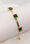 Sparkling Zircon Stone Stainless Steel Gold Plated Snake Chain Bracelet