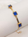 Sparkling Zircon Stone Stainless Steel Gold Plated Snake Chain Bracelet