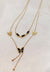 Stainless Steel Butterfly Charm Rhinestone Double Layer Pendant Necklace For Women