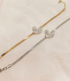 Stainless Steel Crystal Swan Snake Chain Bracelet