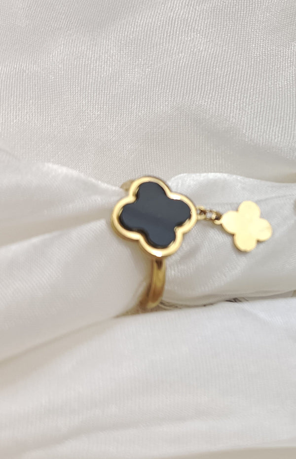 Stainless Steel Double Clover Ring