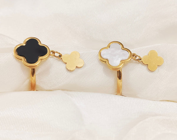 Stainless Steel Double Clover Ring