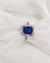 Sterling Silver Blue Square Stone Ring
