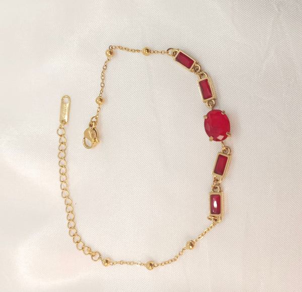 18k Gold Plated Non Tarnish Stainless Steel Colorful Zircon Bracelet 7 Colors