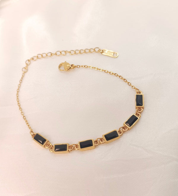 Stainless Steel Colorful Crystal Zircon Charm Bracelet For Women Girls Gold Plated Fashion Bracelet