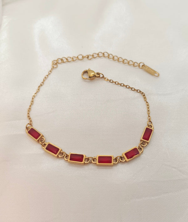 Stainless Steel Colorful Crystal Zircon Charm Bracelet For Women Girls Gold Plated Fashion Bracelet