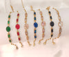 18k Gold Plated Non Tarnish Stainless Steel Colorful Zircon Bracelet 7 Colors