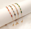 Stainless Steel Colorful Crystal Zircon Charm Bracelet For Women Girls Gold Plated Fashion Bracelet