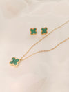 Stainless Steel Green Clover Combo Set