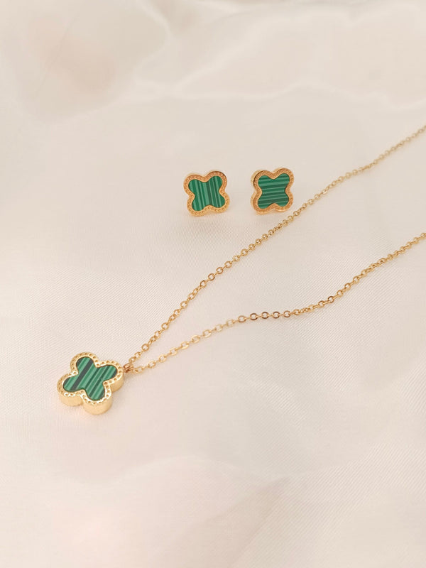 Stainless Steel Green Clover Combo Set