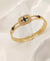 Stainless Steel Vintage Stones Flower Bangle
