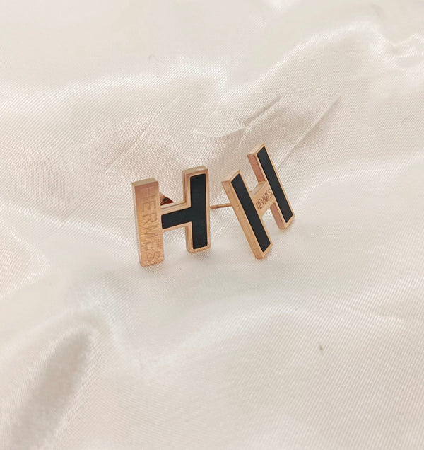 Brand Inspired Stainless Steel Rose Gold Stud Earrings