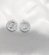 Stainless Steel LV Silver Stud Earrings