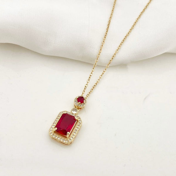 Luxury Stainless Steel Zirconia Pendant Necklace in 3 Different Colors
