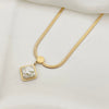 Minimalist 18kgold Titanium Steel Flat Chain Pearl Pendant Necklace For Women