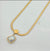 Minimalist 18kgold Titanium Steel Flat Chain Pearl Pendant Necklace For Women