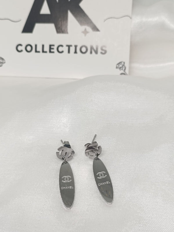 Minimal Stainless Steel CC Earrings