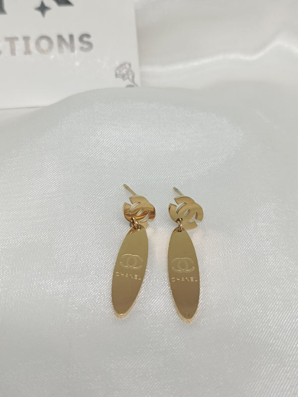 Minimal Stainless Steel CC Earrings