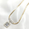 Luxury 18kgold PlatedZircon Stainless Steel Snake Chain Pendant Necklace