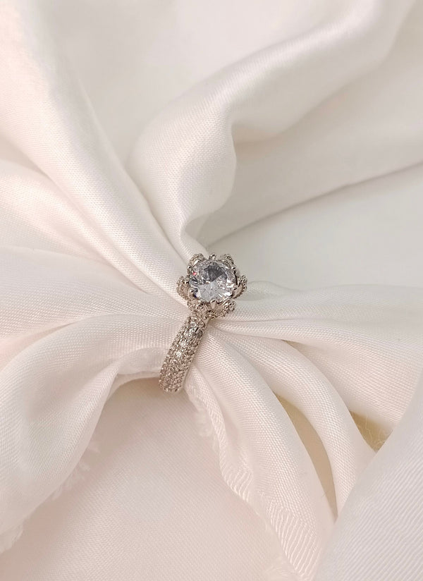 High Quality S925 Sterling Silver Sparkling Adjustable Ring