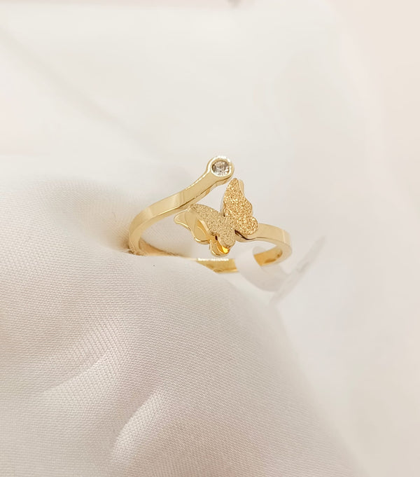 Exquisite Stainless Steel Butterfly adjustable Ring