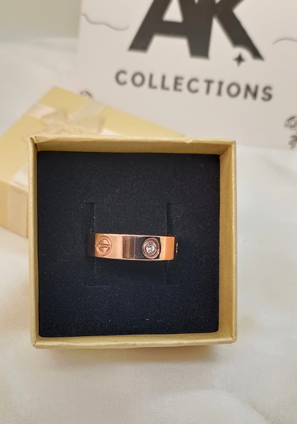 Stainless Steel Rose Gold Band Ring