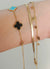 Double Layer Classic Bracelet and Clover Bracelet Stack