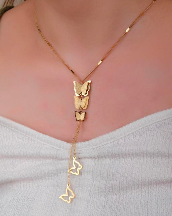 Beautiful Stainless Steel Butterfly Charm Pendant Necklace