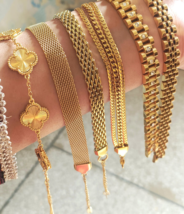 18k Gold Plated Multilayer Premium Stainless Steel Bracelet