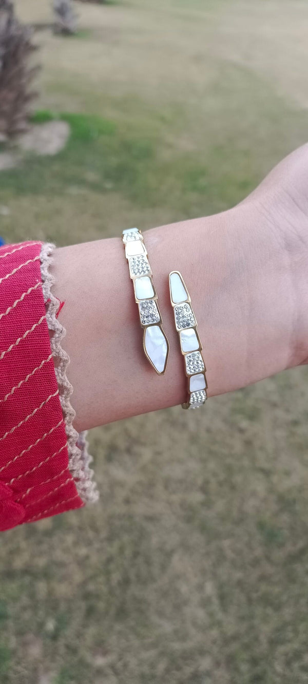 Shell Snake Titanium Studded Handcuff